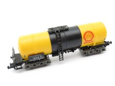 344N /5 - Fleischmann N 8481 k - 4achs. Kesselwagen SHELL gelb der DB - Typ 2