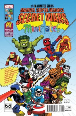 SECRET WARS ISSUE 4 - PX PREVIEWS EXCLUSIVE SDCC 2015 - MINIMATES VARIANT COVER