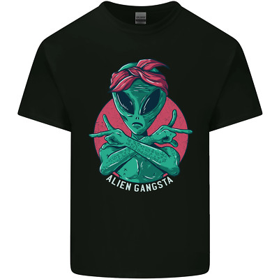 Lustig Alien Gangster UFO 2Pac Rap Musik Kinder T-shirt Jungen Mädchen