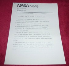 1984 NASA News 3M Long Range Basic Research Program in Space 5 Pages