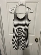Victoria's Secret PINK Fit & Flare Dress  Black & White Striped XS Casual