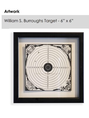 William S. Burroughs Shot and signed target
