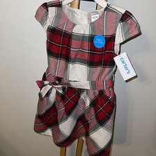 Carter's Carters Girls Size 5T Plaid Dress Red Green Holiday NEW NWT