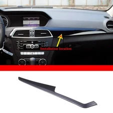 Matte Black Center Dashboard Plate Strip Trim For Benz C-Class W204 2012 - 2014