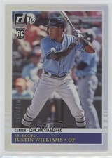 2019 Donruss Retro 1985 Variation Career Stat Line 17/296 Justin Williams 10k8