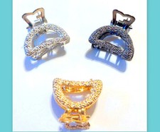 Small hair claw clip mini metal silver gold rounded Accessories jaw for Her gift