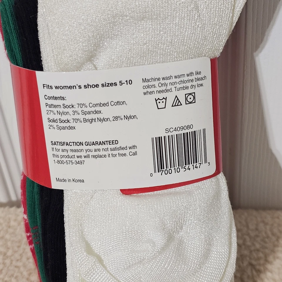 Calcetines navideños para mujer - 4 pares (Burlington, Navidad, talla 5-10) ¡NUEVOS CON ETIQUETAS! Foto 4 de 4