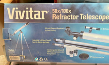Vivitar 50x/100x Refractor Telescope With Tripod - Lens Cap 50x 100x Lens - New