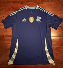adidas Argentina Soccer Jersey Blue Slim Fit Size L Official Team