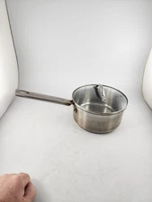 Martha Stewart Everyday 2 Quart Stainless Steel Sauce Pot/Pan w/ Clear Lid