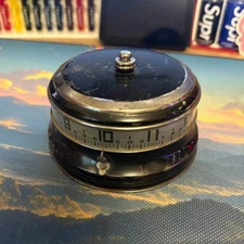 Vintage Made In Usa Wind Up Lux Tape Measure Rotary Clock Working