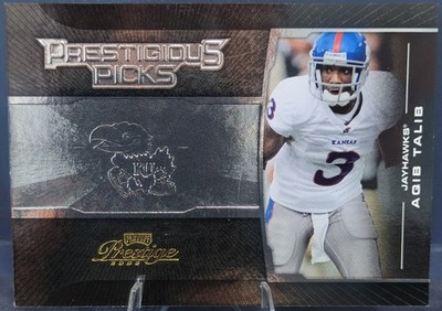 2008 Prestige - Prestigious Picks Aqib Talib #PPI-14 Black /500 (RC) - Kansas