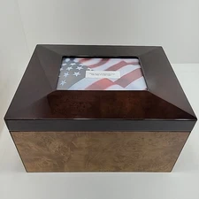 Cherry Burlwood Cremation Memory Box Chest Kit Unused Some Microscratches