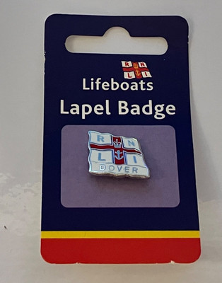 RNLI Rettungsboote Flagge Dover Emaille Anstecknadel Abzeichen auf Originalkarte