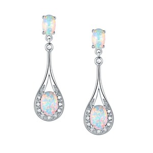 Authentic Dangle Earrings for Women Drop Earrings 18K White Gold/Rose Gold Plated Jewel...