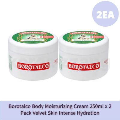 Borotalco Body Moisturizing Cream 250ml x 2 Pack Velvet Skin Intense Hydration