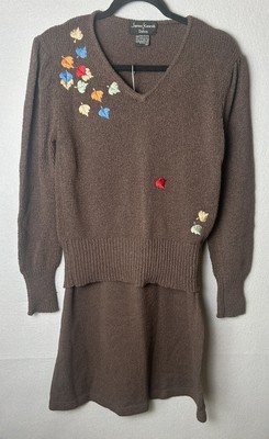 VTG 60s 70s James Kenrob By Dalton Sweater Skirt Mod Preppy MCM Academia 10/12