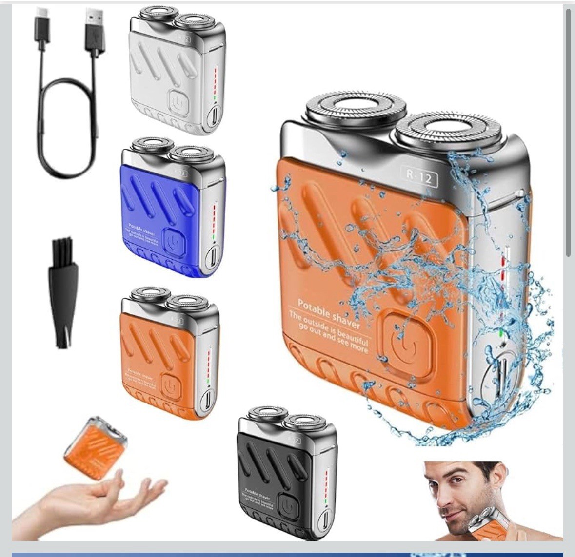 Beard Shaver For Men. Orange New! Sealed Box