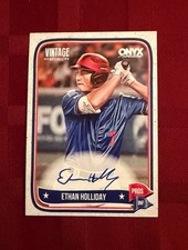 Ethan Holliday 2024 Onyx Vintage Baseball Autograph RC Top Pick