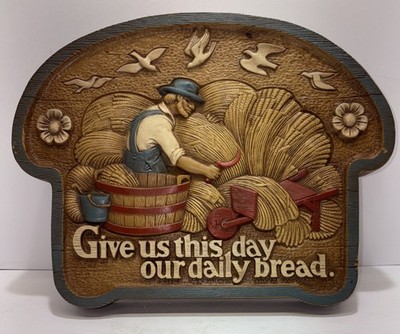 1986 Burwood Products USA Give Us This Day Our Daily Bread Wall Art Hanging 2769