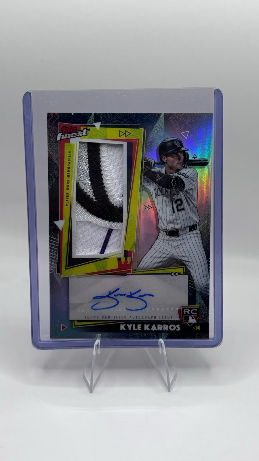 2026 Topps Finest Kyle Karros Auto Player Worn Relic RC Rockies #RPA-KK
