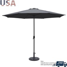 11ft Patio Umbrella Market Outdoor Canopy Octagonal Table Mount Steel Frame New
