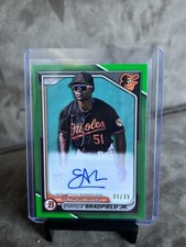 2024 Bowman Paper Prospect Autograph Enrique Bradfield #PPRA-EB Green Border /99