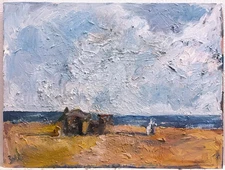 Oil Painting 2025 Boudin Seascape Impressionist Figures 18”x24” Canvas Original