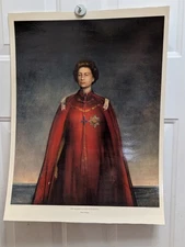 Queen Elizabeth II portrait by Pietro Annigoni - Nat'l. Portrait Gallery laminat