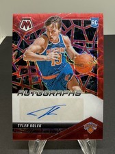 2024-25 Panini Mosaic Tyler Kolek Rookie Autograph Mosaic Red International 