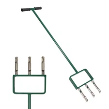 Lawn Aerator, Core Aerator Lawn Tool, Stainless Steel 3-Corer Lawn Hand Aerat...