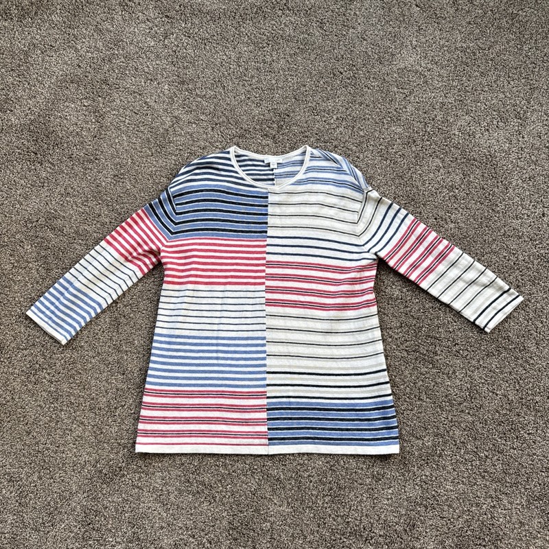 J.Jill Women’s Small 3/5 Sleeve Striped Crewneck Soft Shirt EUC