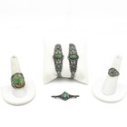 Fred Harvey Era Sterling Turquoise Thunderbird Ring Pin Cuff Lot of 5 #S5621-4 — photo 1