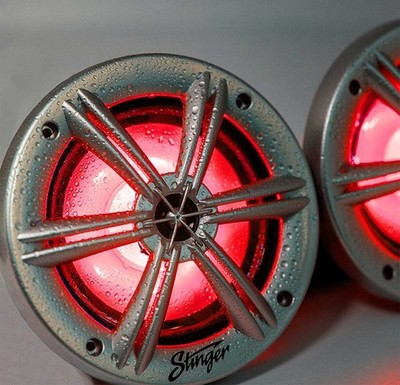 Stinger SEA65RGBS Marine -16,5 cm 2-Wege-Lautsprecher 150 Watt RMS: 75 Watt silb