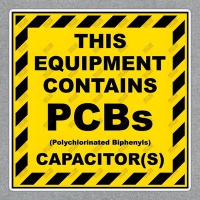 Safety Warning Sign THIS EQUIPMENT CONTAINS PCBs OSHA Compliance #613222