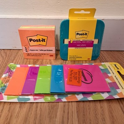 Post-it Notes Desk Dispenser School Sticky Note Office Bundle Lot
