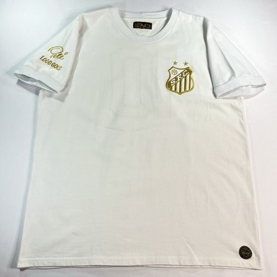 Santos FC Pele 1000 Gols White Soccer Shirt Embroidered Brazil Unisex Mens Large