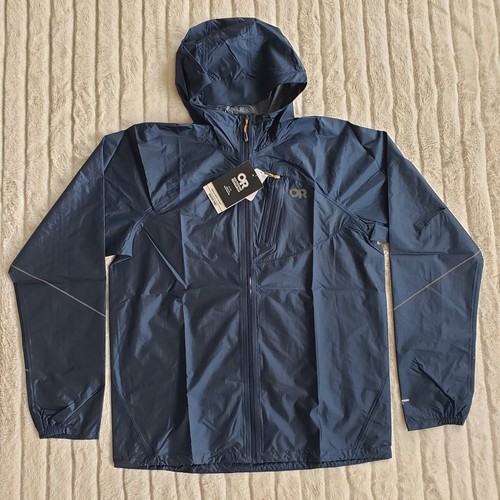 Outdoor Research Men's Medium Helium Ultralight Rain Jacket Cenote Packable NWTs