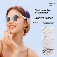 AI Smart Glasses, Photochromic Bluetooth Translation Remote Camera Sunglasses