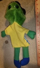 Vintage Freddie Frog Hand Puppet with Squeaker Sound Stuffed Toy Animal Plush
