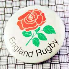 England Red Rose Rugby Union Button Pin Badge 38mm Diameter