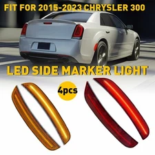 Clear LED Front Rear Side Marker Light Set For 2015-23 Chrysler 300 300C 300S Y