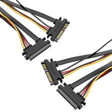2 PCS SATA Power Cable 19.5 Inch 22 Pin 7 15 Male To Female Data Extension