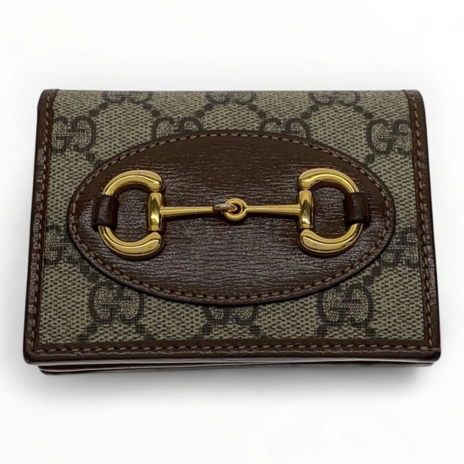 Portefeuille double pli GUCCI Horsebit 1955 GG monogramme suprême 6690