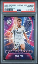 2023-24 Topps Chrome Uefa Club Competitions Wonderkids Nico Paz  RC WK10 PSA 8.5