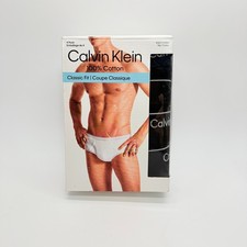 Calvin Klein 100 Cotton Classic Fit Black Briefs 4-Pack  Men's XL