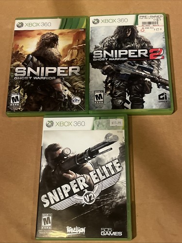 Sniper: Ghost Warrior 1, 2, Sniper Elite Xbox 360 3 Game Bundle ...