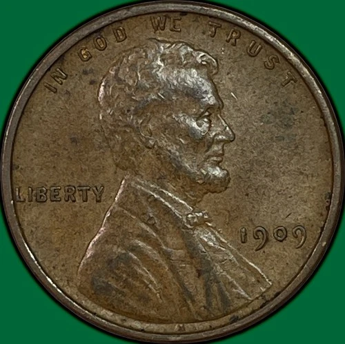 1909-VDB Lincoln Wheat Cent Almost Uncirculated AU Coin #37549