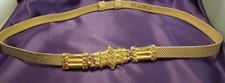 Alexis Kirk Designer Belt Snakeskin Detail W/ Gold Tone Buckle