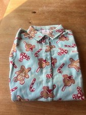 Disney Parks Christmas Holiday Mickey Icon Flannel Pajama Shirt Adult Small NWT